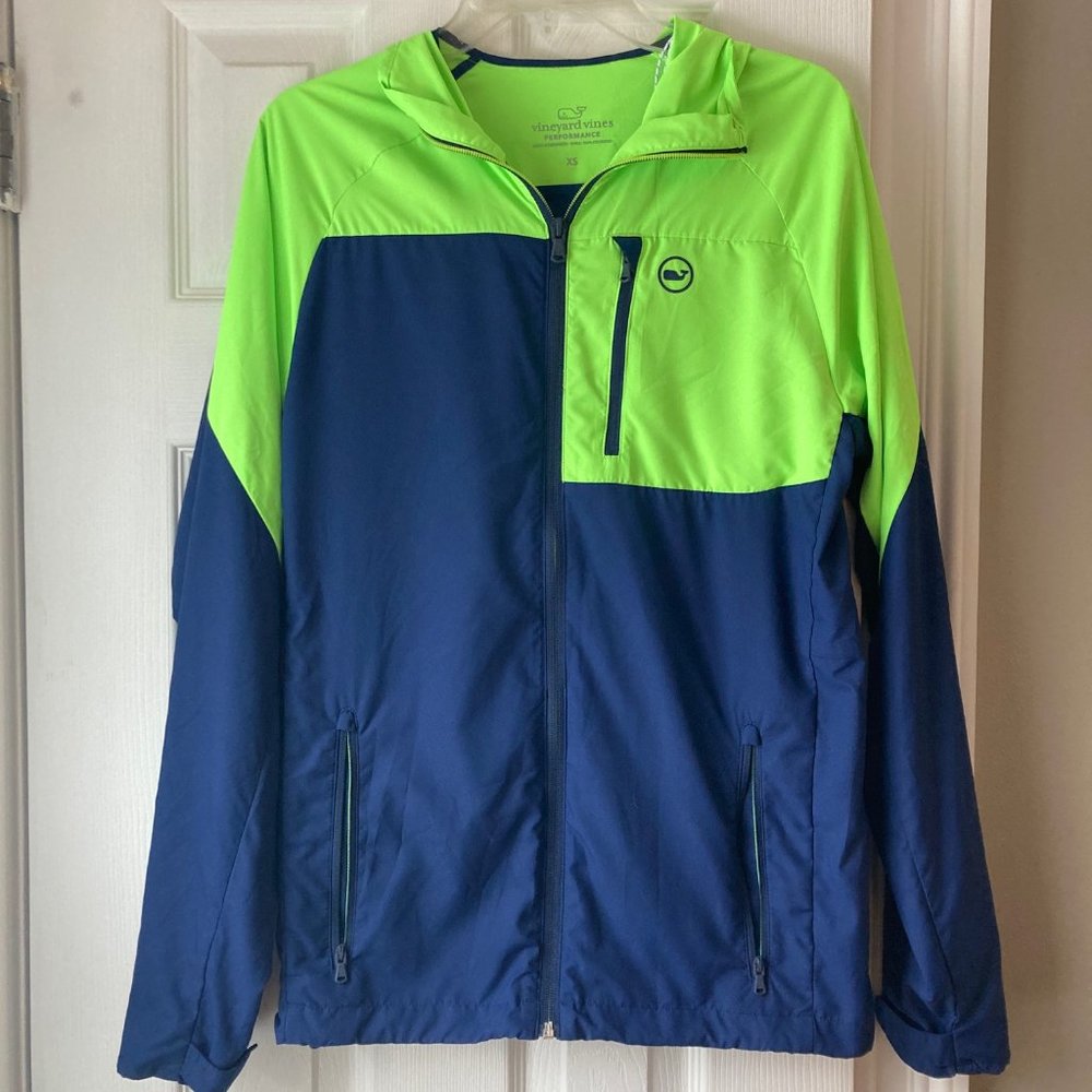 Vineyard Vines Navy Blue and Green Windbreaker